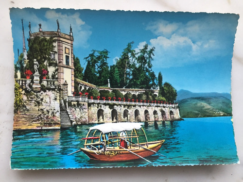 Postal Lago Maggiore- Isla Bella -giardino Italia 1950