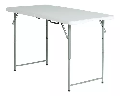 Mesa Plegable Halten Rectangular Tipo Maleta 120 Cm Blanca