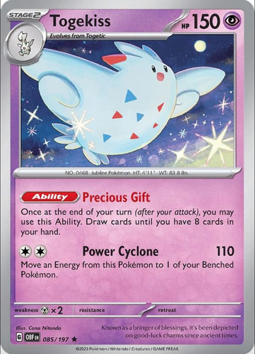 Tarjeta Pokemon Togekiss 085/197 R Obsidian Flames