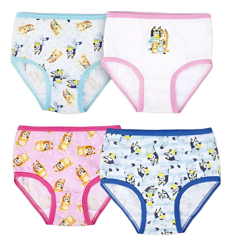 Bluey Pantaletas Pantys Blumer Niñas Pack 4