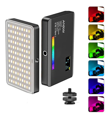 Luz De Vídeo Led Andoer Y140 Rgb Recargable Para Fotografía