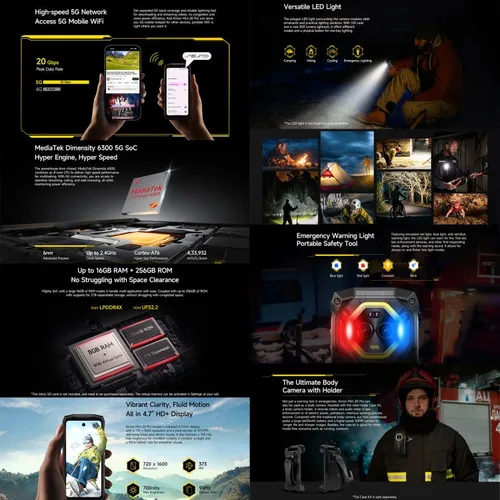 Ulefone Armor Mini 20 Pro 8gb+256gb Ip68/ip69k Android 14 Di