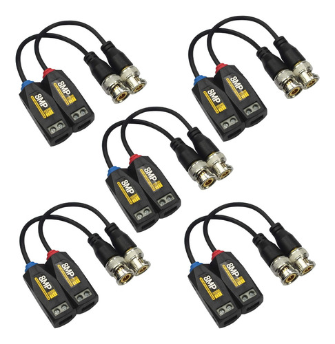 Video Balun Hd Audio, Utp Rj45, Soporta Cámaras Hasta 8mp