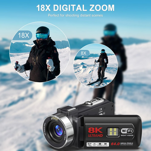 Videocámara 8k 64mp Cámara De Video Zoom Digital 18x Cámara