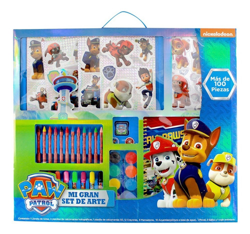 Mi Gran Set De Arte Estuche Para Dibujar, Pintar Paw Patrol