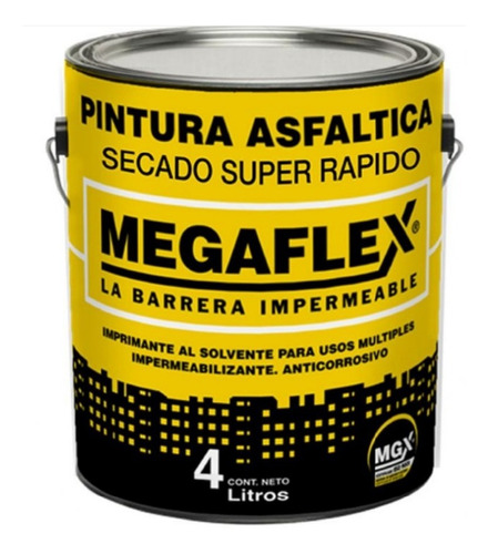 Pintura Asfáltica Megaflex X 4 Litros Serrentino