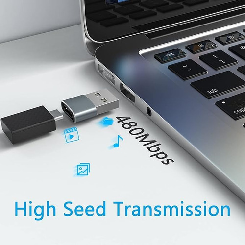 Adaptador Tipo C Hembra A Usb Macho Otg Carga Rápida Datos
