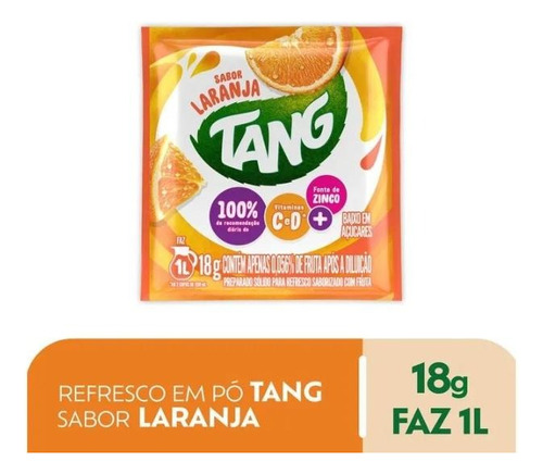 Refresco Em Pó Tang Laranja Com 30 Unidades De 25gr Cada