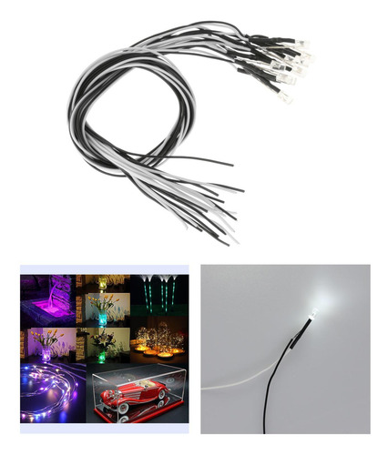 Mini Diodos Emisores De Luces Led Precableadas De 3mm, 40