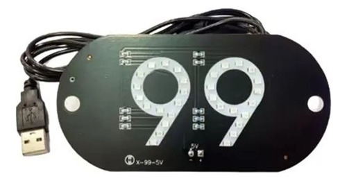Placa 99 Ventosa Led Motorista Aplicativo Azul
