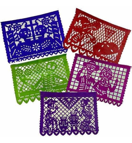 Imagen 2 de 4 de 100 Pliegos Papel Picado Día De Muertos Surtido Artesanal