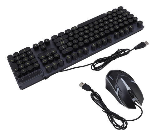Combo De Teclado Y Ratón Con Cable Retroiluminado Y Máquina