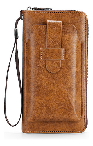 Tarjetero Largo Con Cremallera Y Cremallera Para Hombre, Est