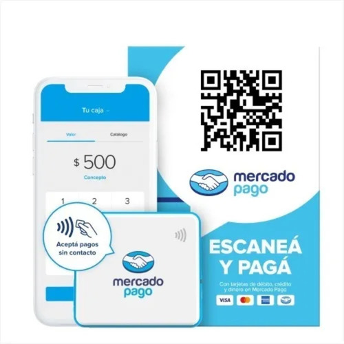 Imagen 2 de 10 de Kit Mercado Pago Point Mini Y Qr Nuevo Tarjetas Sin Contacto