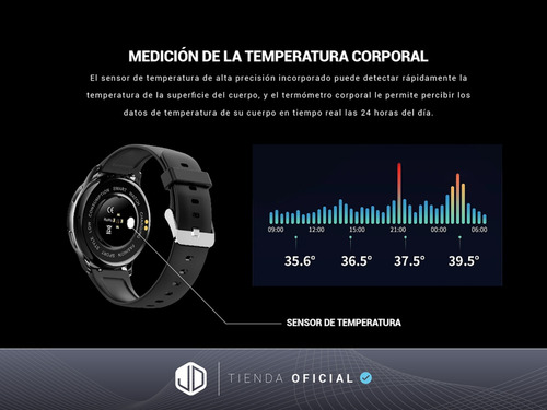 Smartwatch Reloj Inteligente Jd Andes Negro 1.32 Spo2 Cta-*
