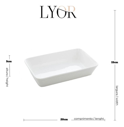 Conjunto 5 Travessas Refratários De Porcelana Branca 750ml B
