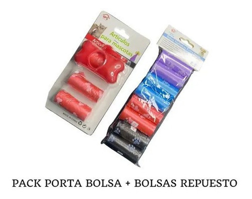 Pack 10 Rollos Bolsa Desecho Mascota + Practico Porta Bolsa