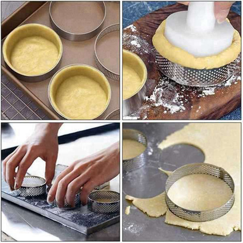20 Anillos Circulares Para Tartas Con Agujeros, Quiches, Pas