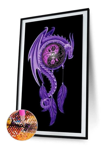 Ying And Yang Kit Pintura Rosa Para Adulto Diseño Dragon