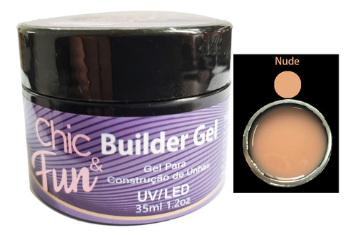 35ml Gel Builder 35g Uv Led Silver Unhas Acrigel- Chic & Fun Cor Nude