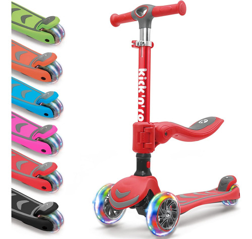 Kicknroll Kick Scooter Para Niños, Patinete Plegable Con Pla