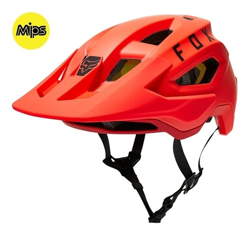 Capacete Ciclismo Bike Fox Speedframe Mips Laranja Tamanho P