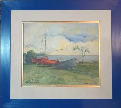Cuadro Pintura Óleo De Nelson Barreiro - Artista Uruguayo (Usado)