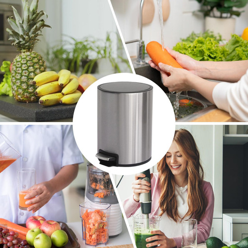 Lixeira Com Pedal Em Aço Inox Com Fechamento Suave
