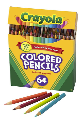 Mini Lapices De Colores Crayola Surtidos Para Ninos 64-pack