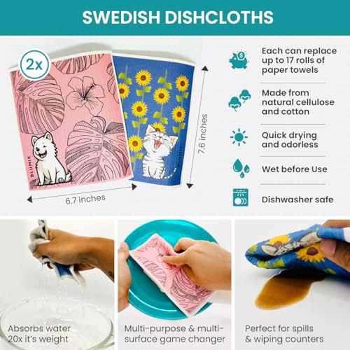 Kit De Limpieza Ecológico Con Paños Y Esponjas Biodegradable