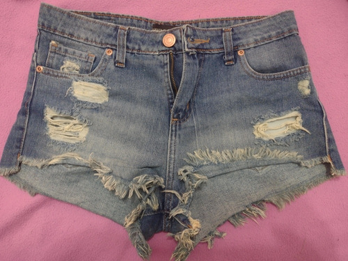 Short De Jean De Mujer Cuesta Blanca Con Roturas Talle 24