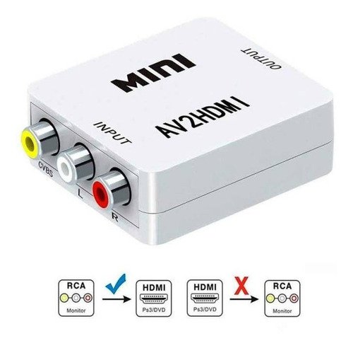 Adaptador Convertidor Hdmi A Rca Av Audio Video Conversor Tv