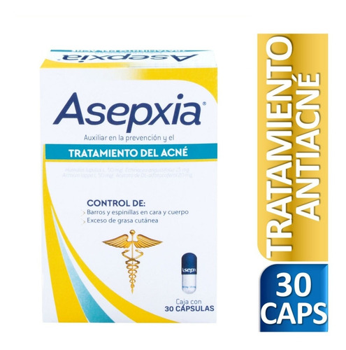 Imagen 2 de 7 de Tratamiento Para Acné Asepxia Leve Y Moderado 30 Cápsulas