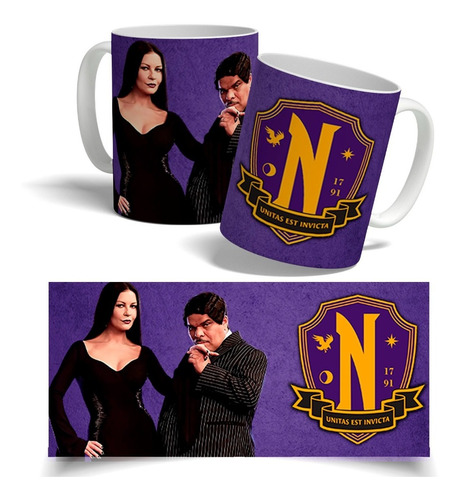 Taza Sublimada Diseño Morticia Adams Wednesday