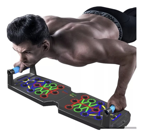 Tabla Barras Lagartijas Crossfit Gym Ejercicio Color Negro