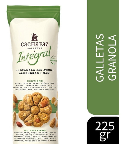 Galletas 100% Integrales Cachafaz Granola 225g Veganas