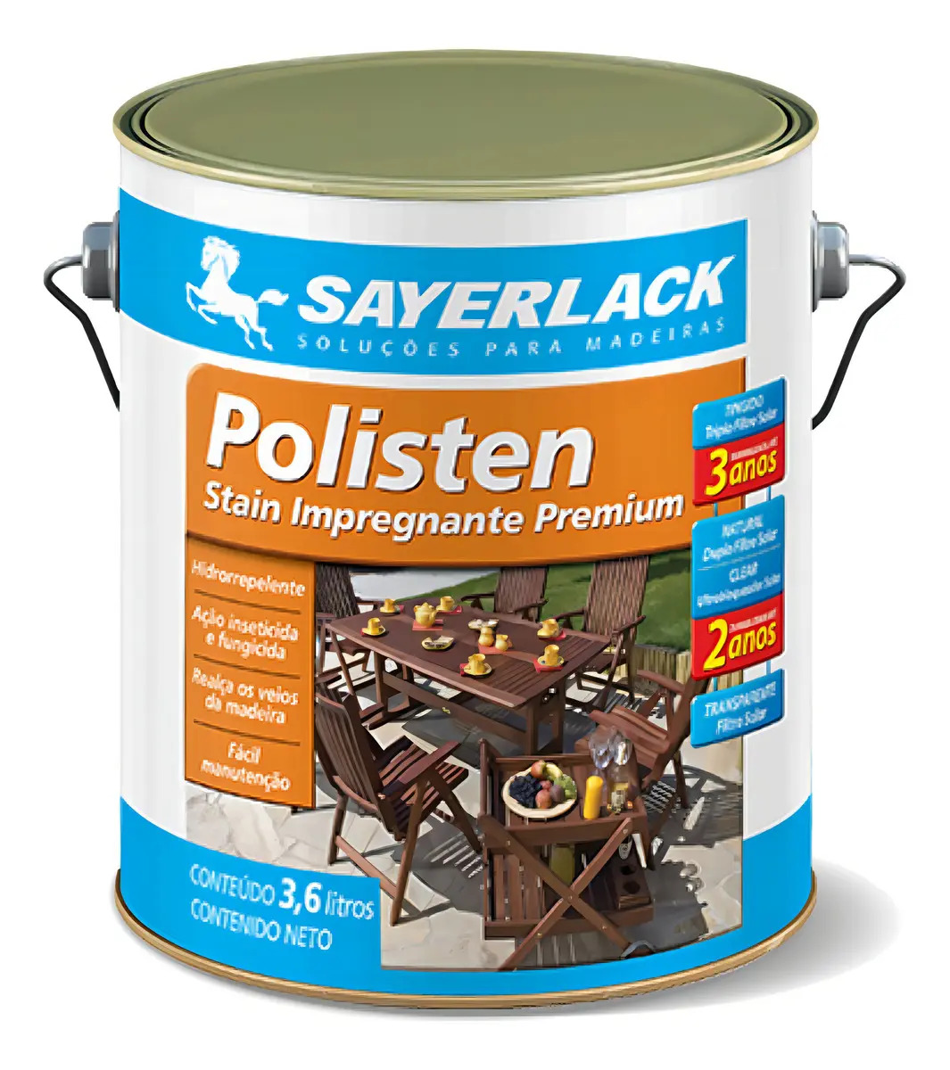 Stain Impregnante Polisten Transparente Sayerlack 3.6L Madeira Acetinado