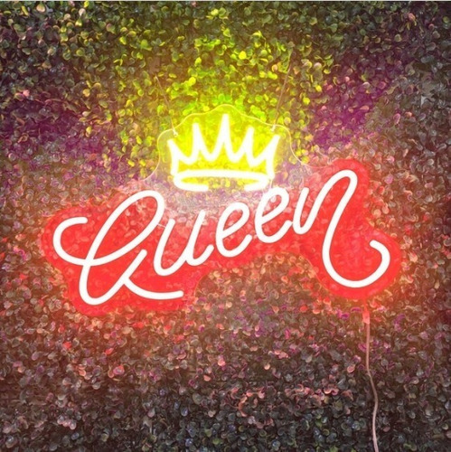 Letrero Led Neon Queen Corona Reina Rojo 50x29 Luminoso