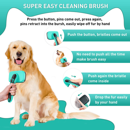 Juego De Cepillo Para Polvo Autolimpiante Para Perros Y Gato