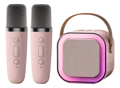 Mini Del Karaoke Con El Micrófono, 2 Micrófono Rosa
