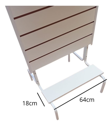 Exhibidor Comercial Panel Ranurado Practiwall Base Metálica Blanco
