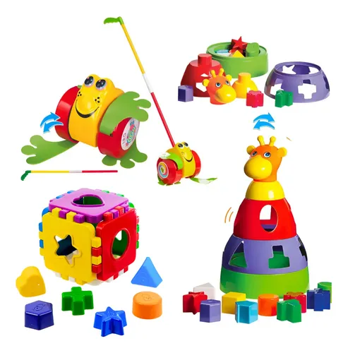 Brinquedos coloridos de encaixe para bebê