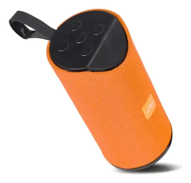 Caixa de Som Bluetooth Grasep Portátil 10W Com Rádio FM e USB Laranja