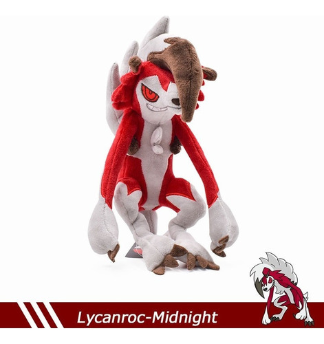 Rojo Midnight Lycanroc Muñeco Peluche Juguete Para Niños