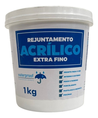 Rejunte Acrílico Branco 1kg - Waterproof 