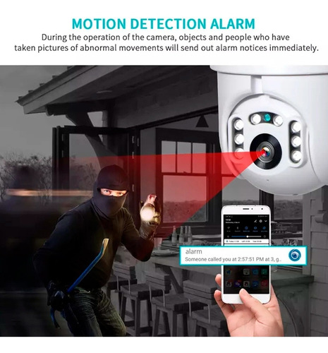 Imagen 7 de 9 de Cámara Domo Ptz Movimiento 360 Wifi Exterior Full Hd Flash