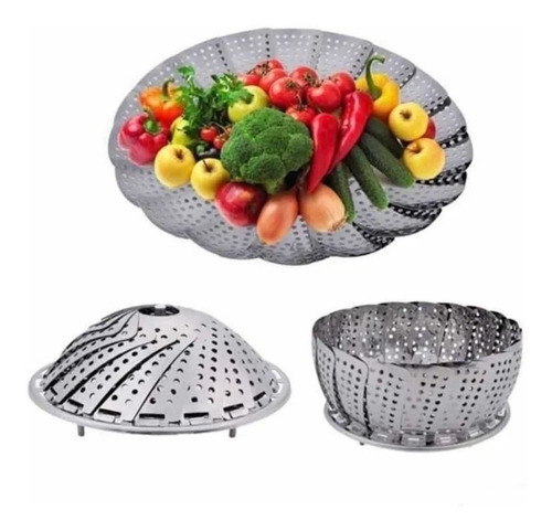 Imagen 2 de 5 de Vaporera Plegable Cocina Cesta Humeante Olla De Vapor Cocina