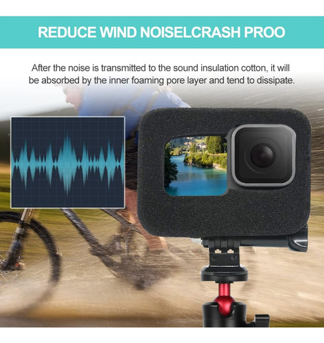 Carcasa Espuma Anti Viento Micrófono For Gopro Hero 13 Black