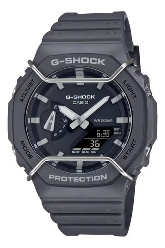 Reloj Casio G-shock Ga-2100pts-8a Hombre Color Del Fondo Gris Color De La Correa Gris Color Del Bisel Gris