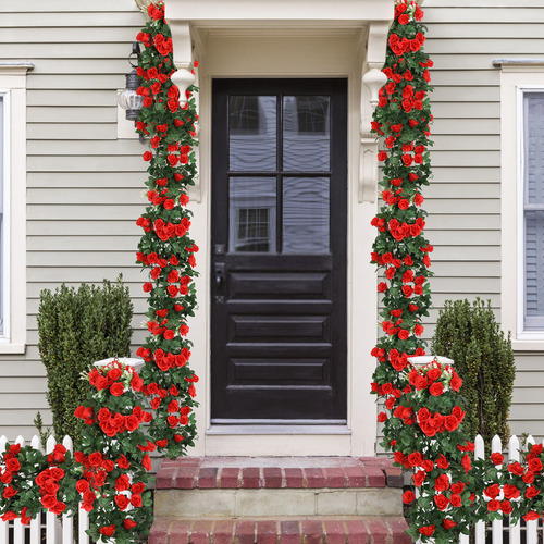 Flores Colgantes Con Forma De Rosa, Decoración Artificial, S